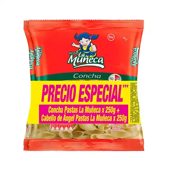 La Muñeca Pasta Concha + Cabello de Ángel