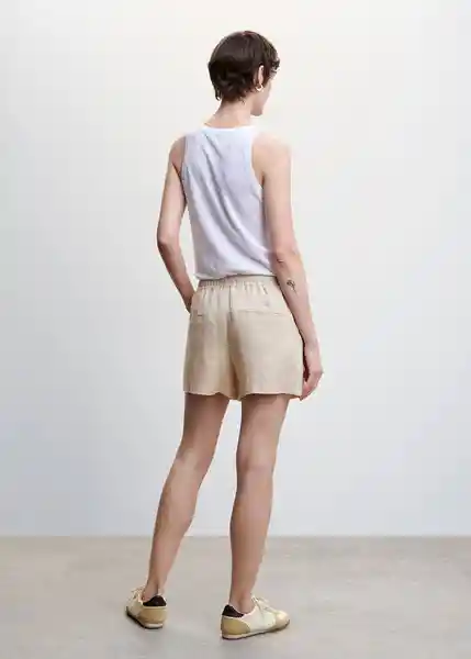 Short Linen Piedra Talla 26 Mujer Mango