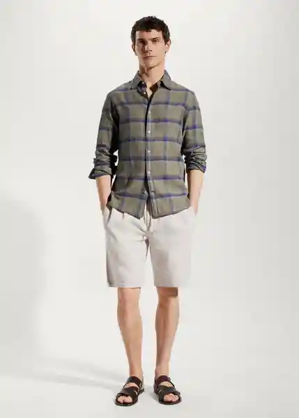 Camisa Canela Khaki Talla S Hombre Mango