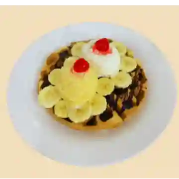 Waffle con Helado