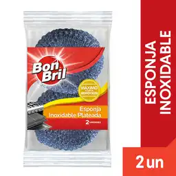 Esponja Inoxidable Bon Bril Plateada 2 un