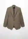 Blazer Americana Charlota Marrón Talla 24 Mujer Mango