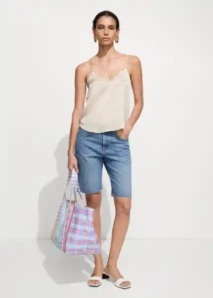 Top Rachy Off White Talla XS Mujer Mango