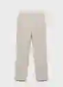 Pantalón Boreli Piedra Talla 38 Mujer Mango