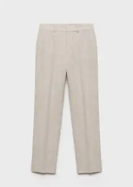 Pantalón Boreli Piedra Talla 38 Mujer Mango