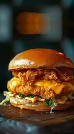 Hamburguesa Pollo Apanado Bbq