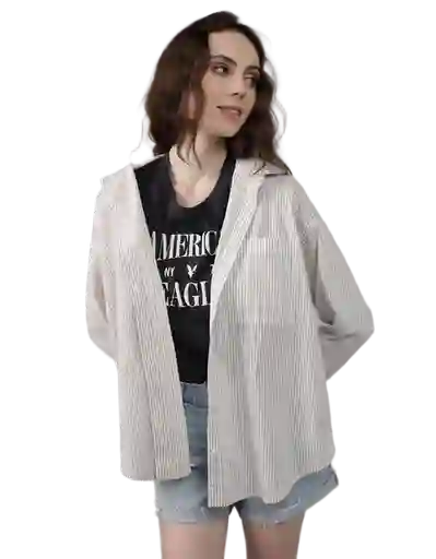 Camisa Mujer Azul Talla: SMALL 6214410 American Eagle