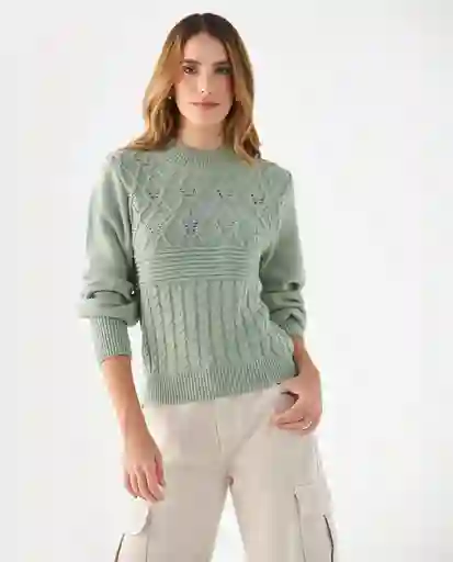 Suéter Tejido Verde Pino Medio Talla XL 669F218 Esprit