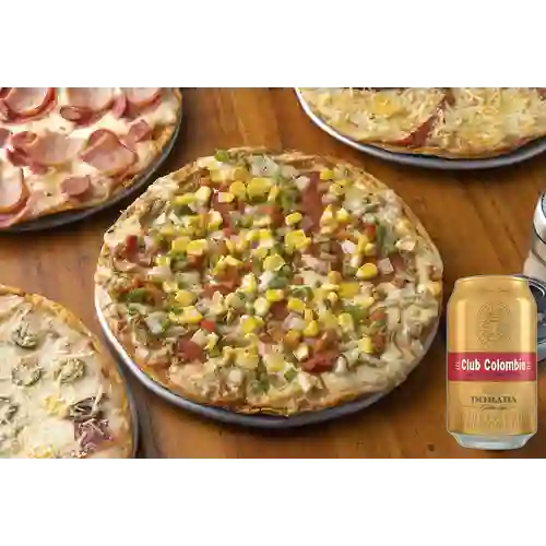 Combo Pizza Cháchira + Club col. Dorada Lta 330ml