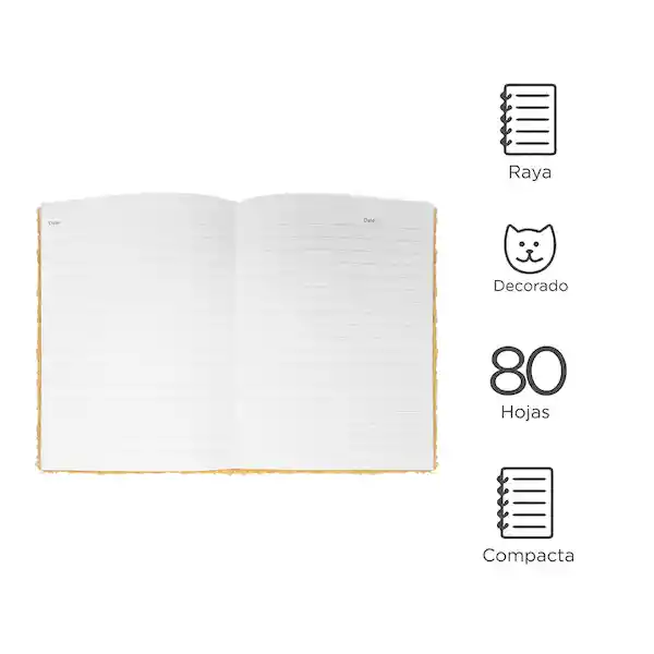 Miniso Cuaderno de Pasta Dura Shiba 80 Hojas Rayado