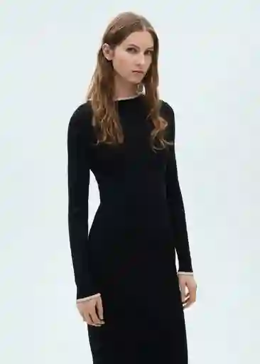 Vestido Shadowin Negro Talla M Mujer Mango