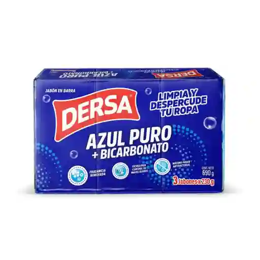 Dersa Jabón Barra Azul Puro + Bicarbonato