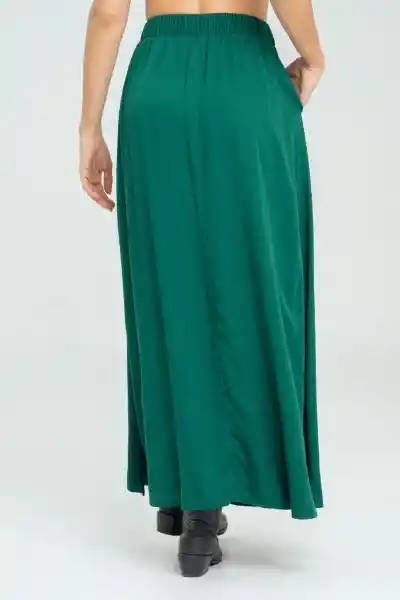 Falda Larga Chleo Color Verde Oscuro Talla 6 Ragged