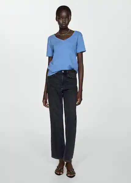 Camiseta Chalapi Azul Talla S Mujer Mango