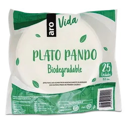 Plato Pando Vida Biodegradable 15.5 cm Aro