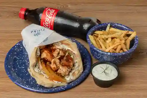 Combo pita, acompañamiento y bebida