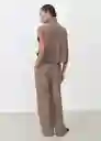 Pantalón Oliana Topo Talla 38 Mujer Mango