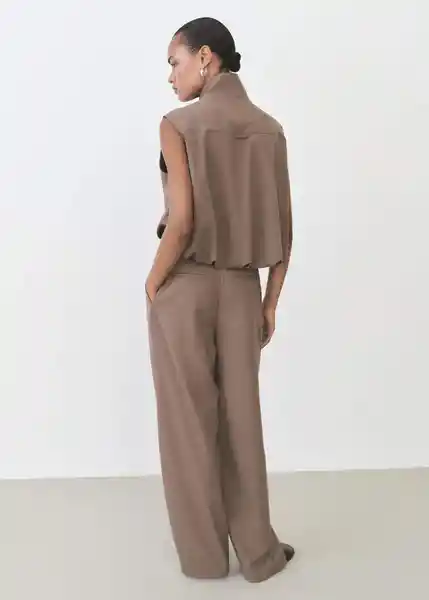 Pantalón Oliana Topo Talla 38 Mujer Mango