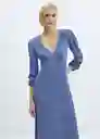 Vestido Pomelo Azul Talla 28 Mujer Mango