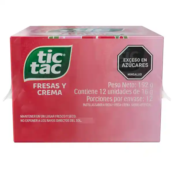 Tic Tac Dulce Pastillas Fresas Crema Display