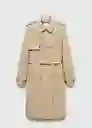 Saco Trench Polana Beige Talla 18 Mujer Mango