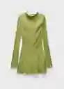 Vestido Semartin Khaki Talla M Mujer Mango