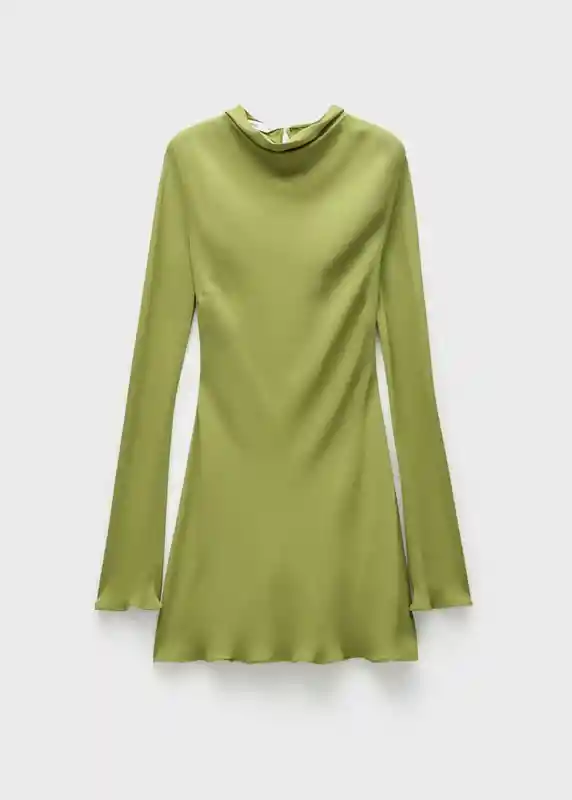 Vestido Semartin Khaki Talla M Mujer Mango