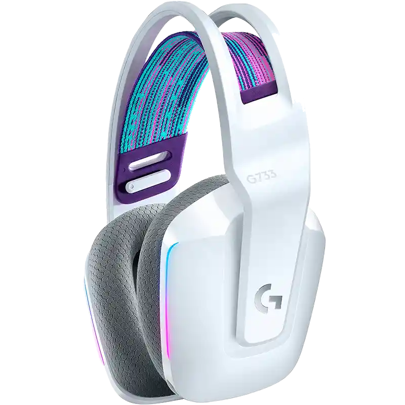 Logitech Diadema G733 Inalámbrica Lightspeed Rgb Para Juegos Color Blanca