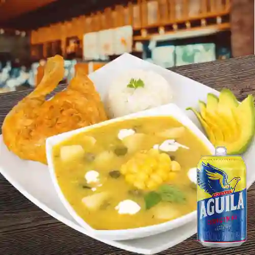 Combo Ajiaco con Pollo + Aguila 355 ml
