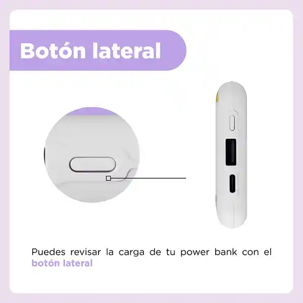 Batería de Respaldo 10000 Mah Little Ones Negro Bt21 Miniso