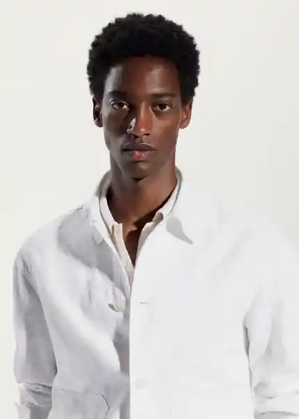 Chaqueta Conca Blanco Talla L Hombre Mango