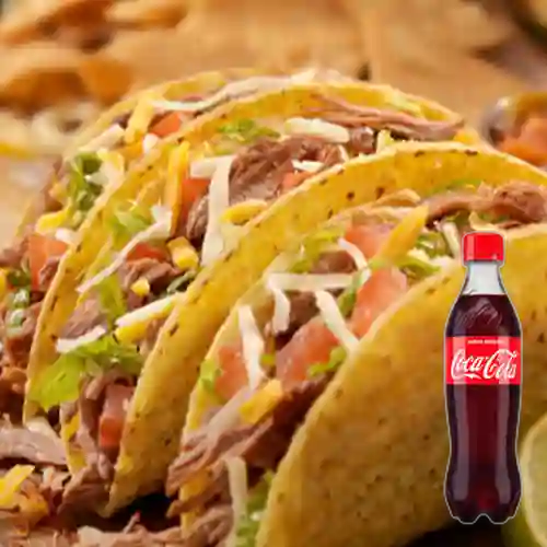 Combo Taco Carne Res Desmechada + Cocacola Orig 400 ml