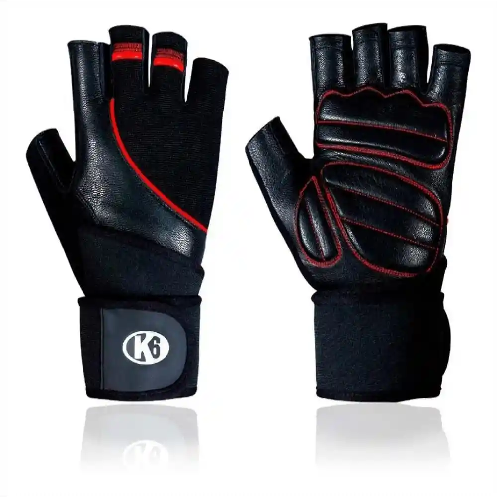 K6 Guantes Para Gimnasio De Cuero Crossfit Ice Border Ll Talla M