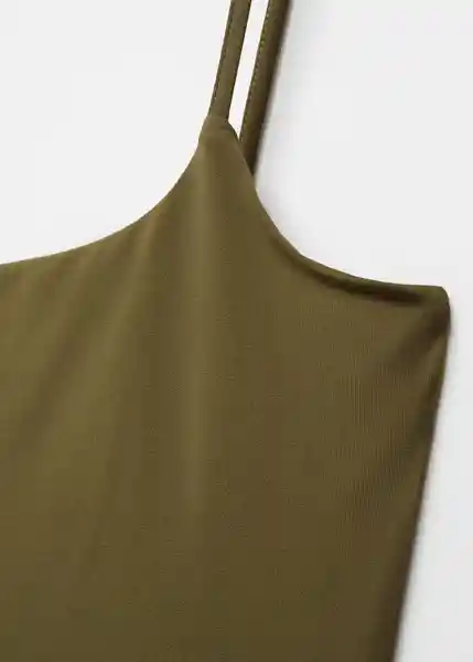 Top Bacara Khaki Talla M Mujer Mango