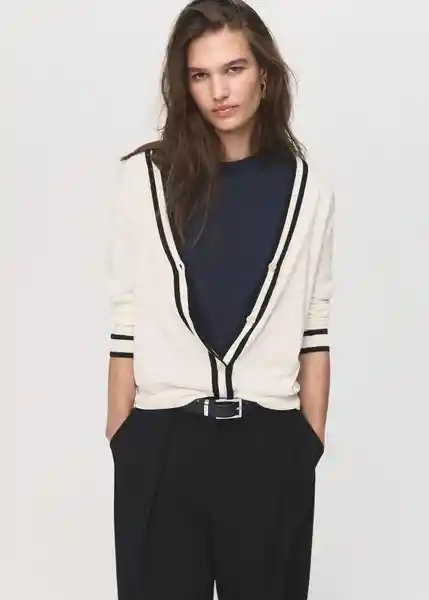 Cárdigan Lucco Crudo Talla M Mujer Mango