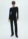 Camiseta Saco Negro Talla M Mujer Mango