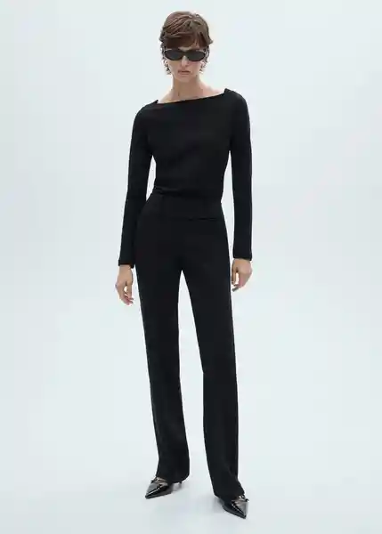 Camiseta Saco Negro Talla M Mujer Mango