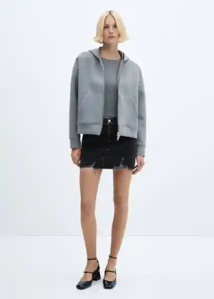 Falda Hailey Tejano Gris Oscuro Talla XL Mujer Mango