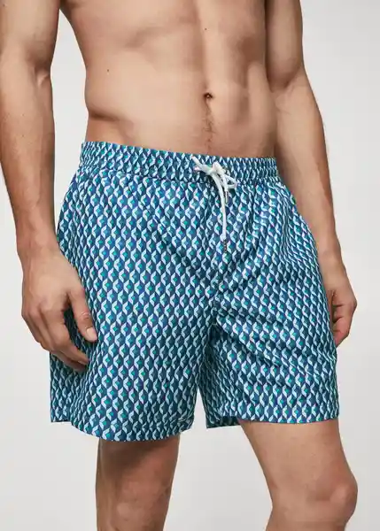 Traje del Bañador Geo Agua Talla L Hombre Mango