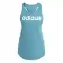 Adidas Camiseta Lin Tk Para Mujer Azul Talla M