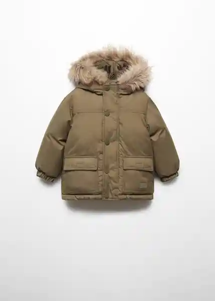 Abrigo Anorak Sergi Khaki Talla 70 Niños Mango