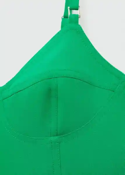 Enterizo Mono Pily Verde Talla XS Mujer Mango