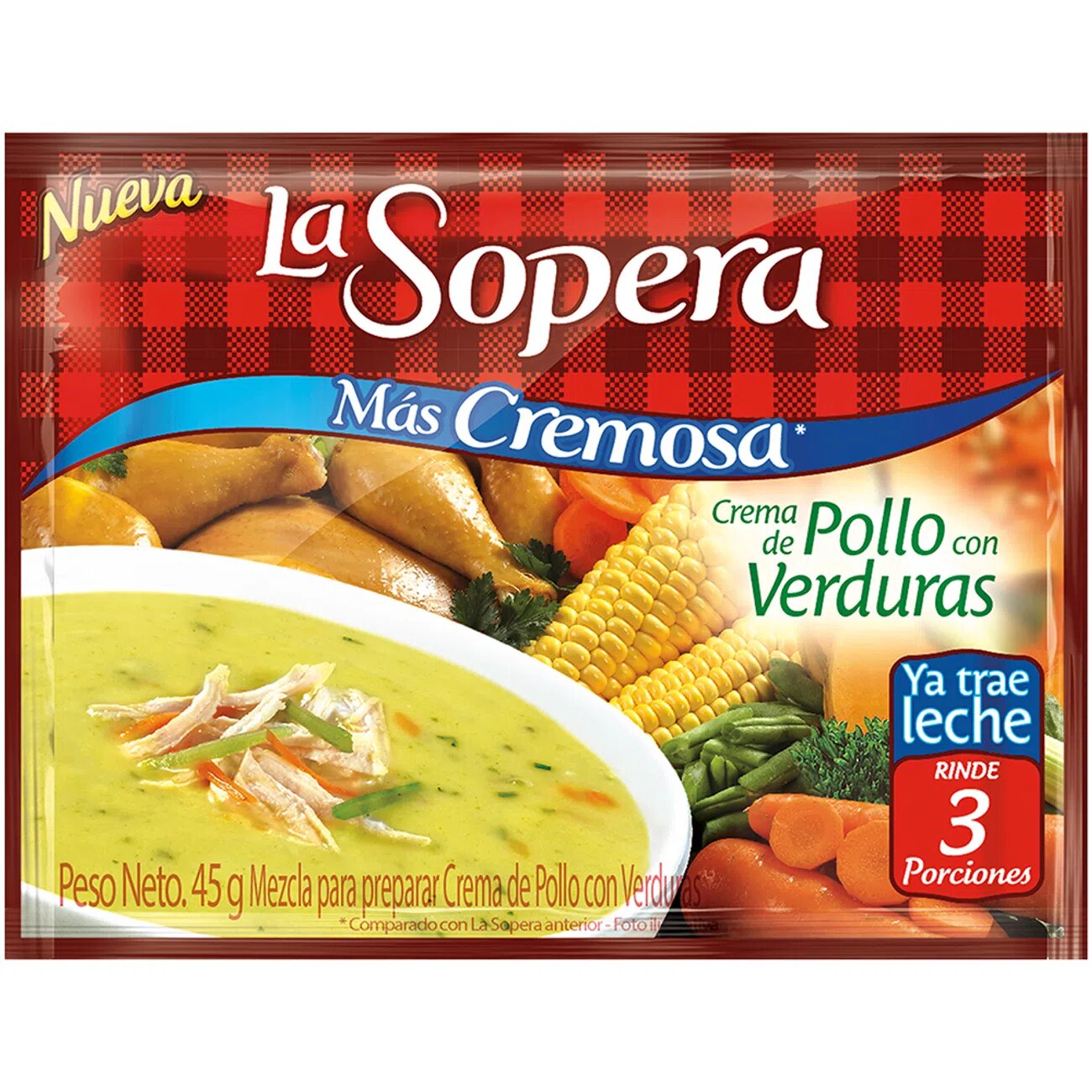 La Sopera Mezcla para Preparar Crema de Pollo con Verduras 45 g
