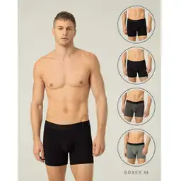 Boxer Medio Ajustado en Algodón y Elastano Masculino Surtat X4 Punto Blanco