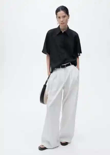 Camisa Pai Negro Talla XS Mujer Mango