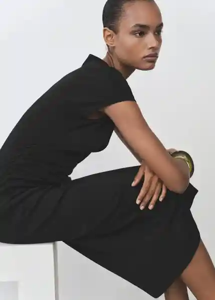 Vestido Carrot Negro Talla L Mujer Mango