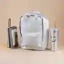 Maleta Escolar Rectangular Con Asa Gris Serie Miniso