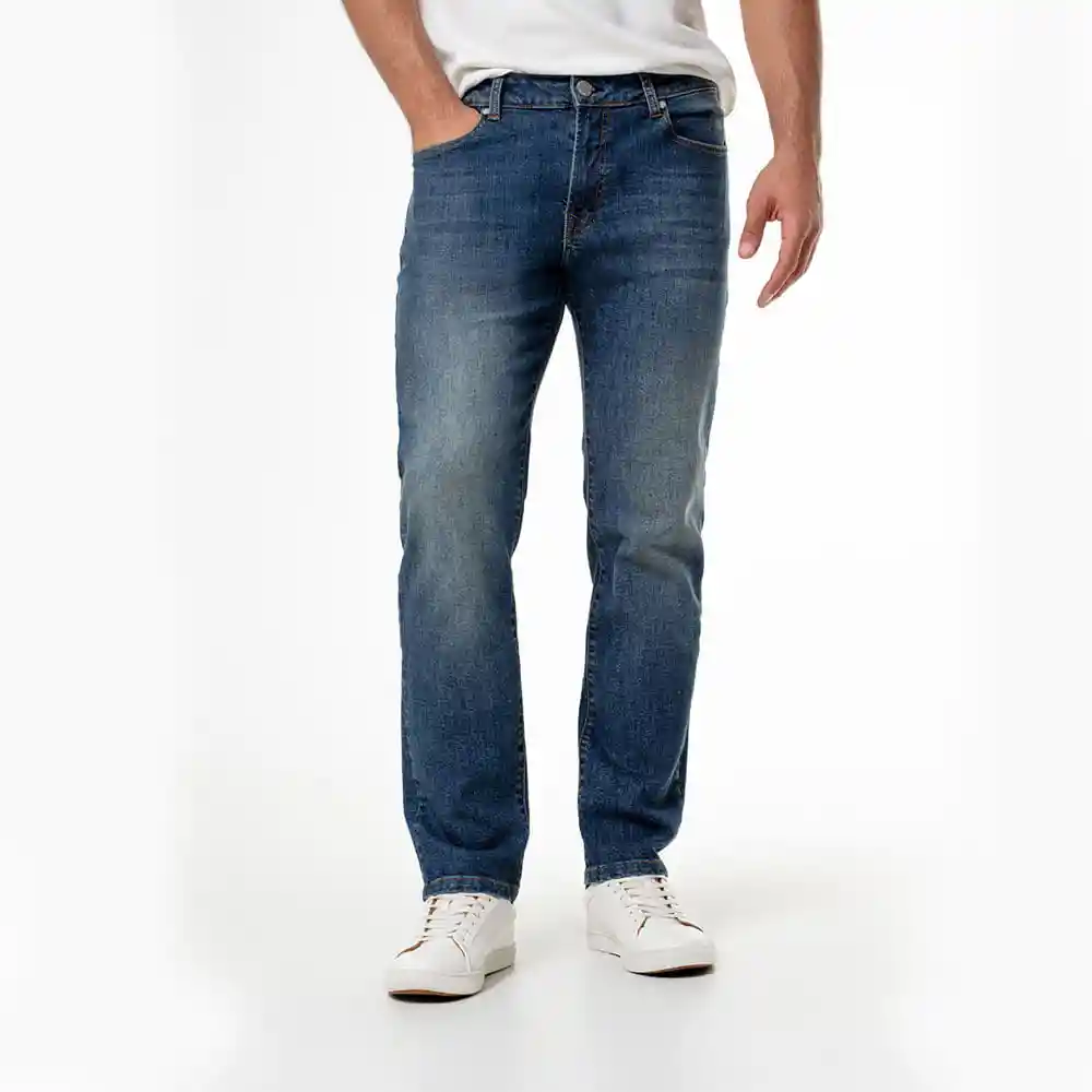 Jean Slim Fit en Denim de Algodón Masculino Aubun Gef Talla 30