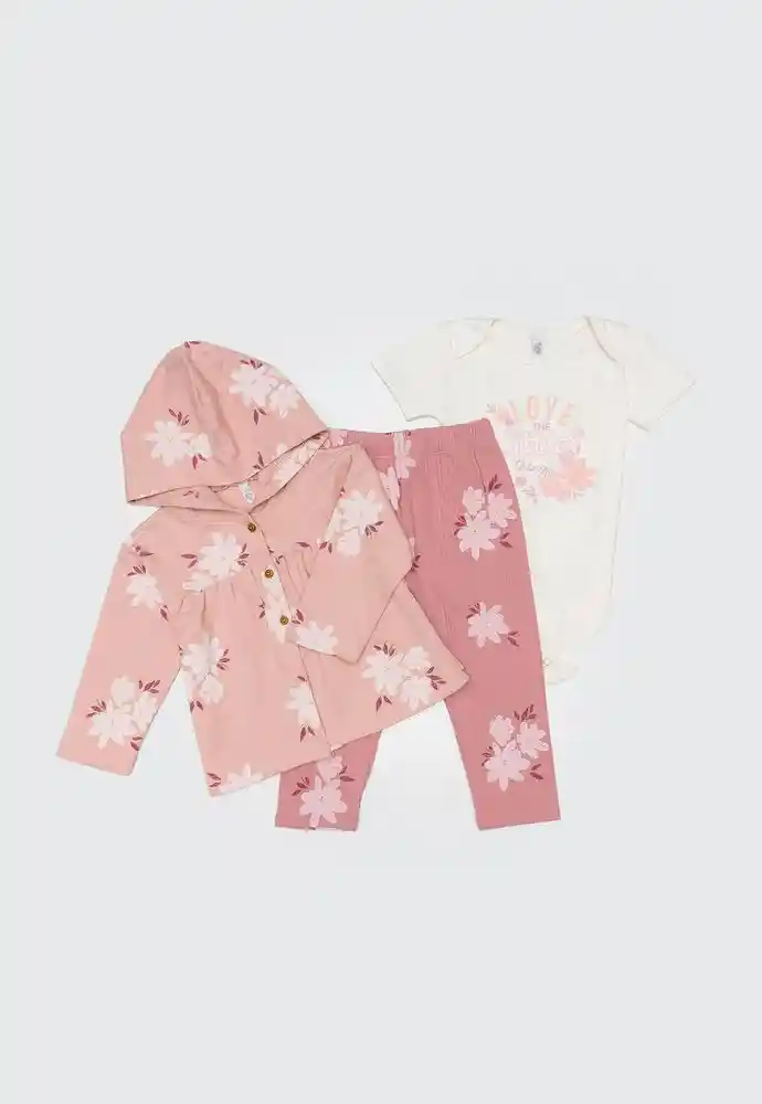 Conjunto 3 Piezas 6/9 Meses-ivory