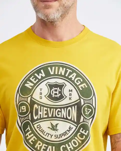 New Vintage T-shirt M/c Amarillo Nugget Oscuro Talla L Hombre Chevignon